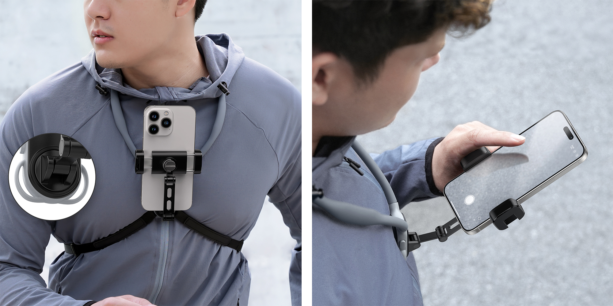 Opaska na szyję Telesin S2-HNB-02 z uchwytem do smartfonów